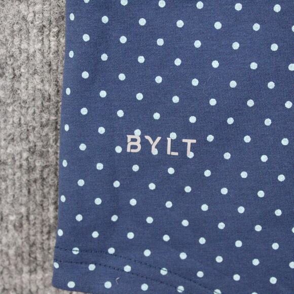 Bylt Polo Men Medium Drop Cut Lux Dotted Blue Wave Frost Performance Casual - Picture 4 of 10